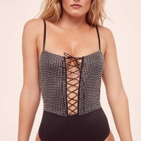 Victoria’s Secret x For Love & Lemons Mirage Mirrored Holiday Bodysuit 2019 - Picture 1 of 10